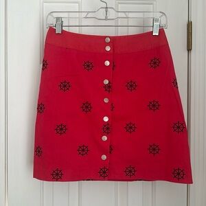 Lilly Pulitzer size 2 nautical ship wheel skirt in watermelon/dark salmon color